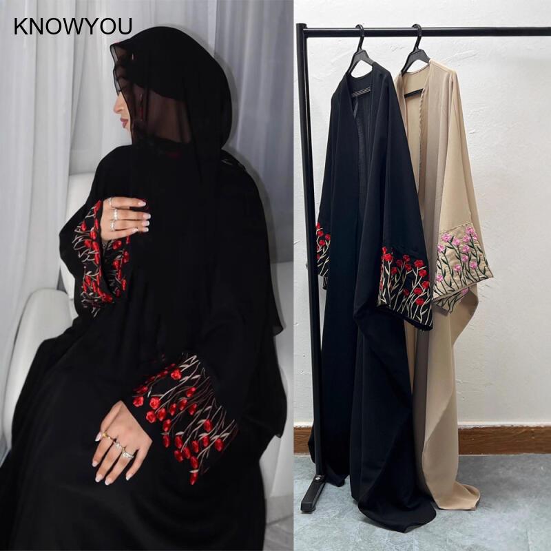 Embroidery Kaftan - 델라바 자수 오픈 드레스 여성 아바야