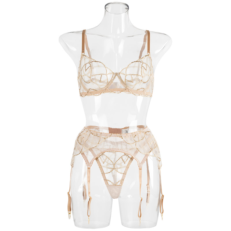 Embroidery Underwear - 섹시 란제리 세트 여성용 재미있는 속옷