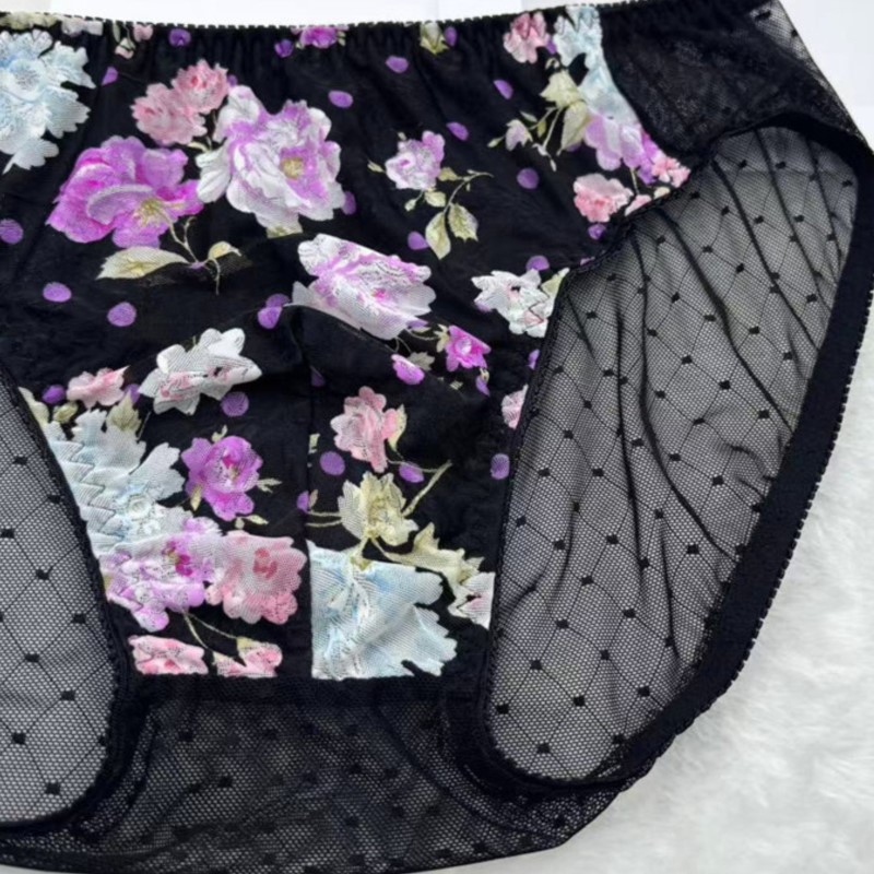 Embroidery Underwear - 남성용 꽃 자수 섹시 팬티 시시