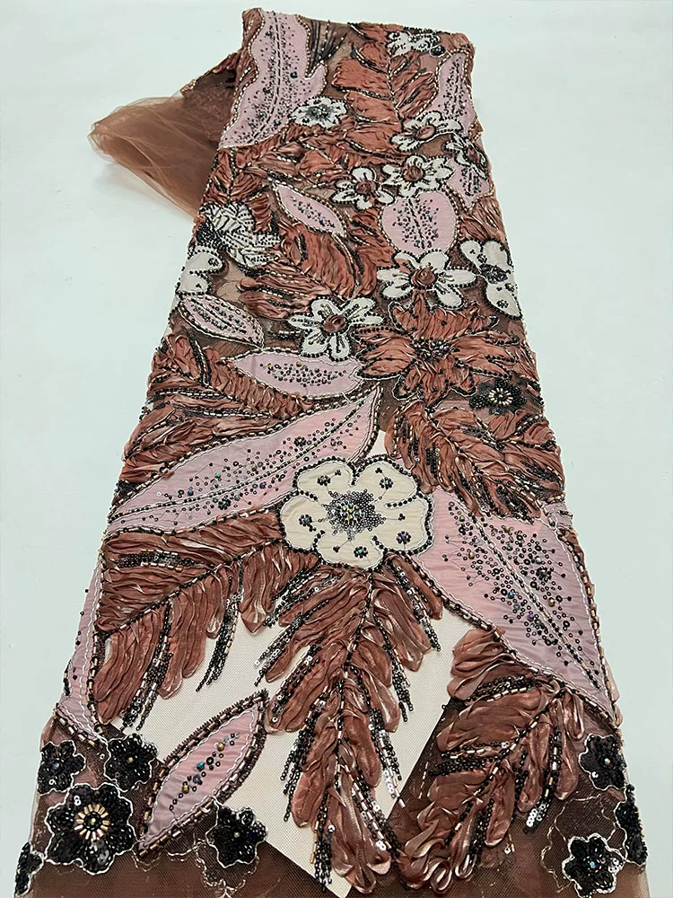 Embroidery Bag - 5야드 네일 비즈 스팽글 잎사귀 자수