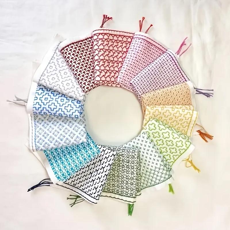 Embroidery Needle Pen - 9/32개 실과 바늘 데님 원단 손자수