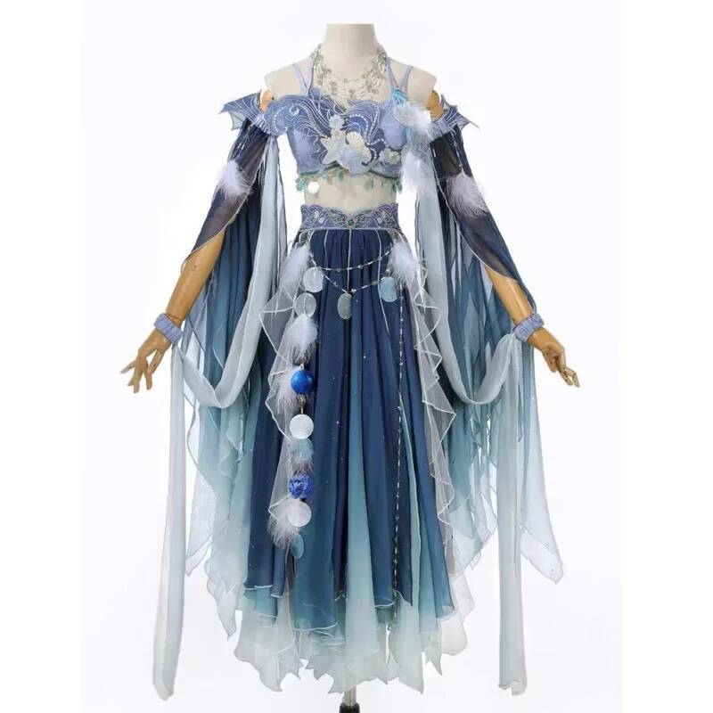 이국적인 블루 드레스, 화려한 자수, 한문 요소, 요정 - Embroidery Style 리뷰 및 가격