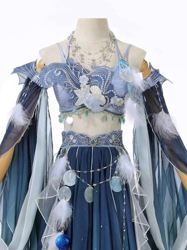 이국적인 블루 드레스, 화려한 자수, 한문 요소, 요정 - Embroidery Style 리뷰 및 가격