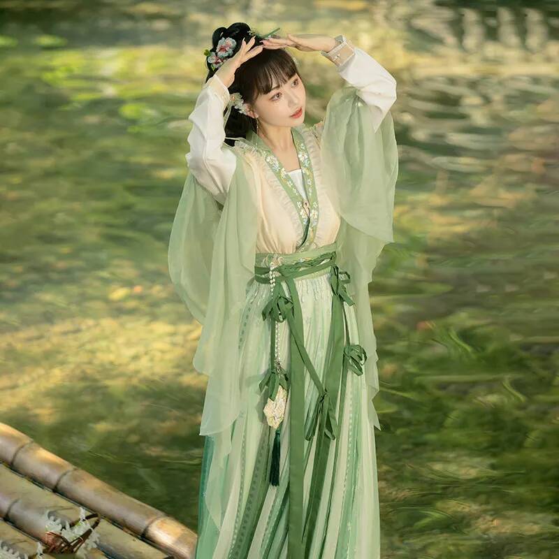 중국어 Hanfu 드레스 여성 핑크 수 놓은 Hanfu - Embroidery Abaya 리뷰 및 가격