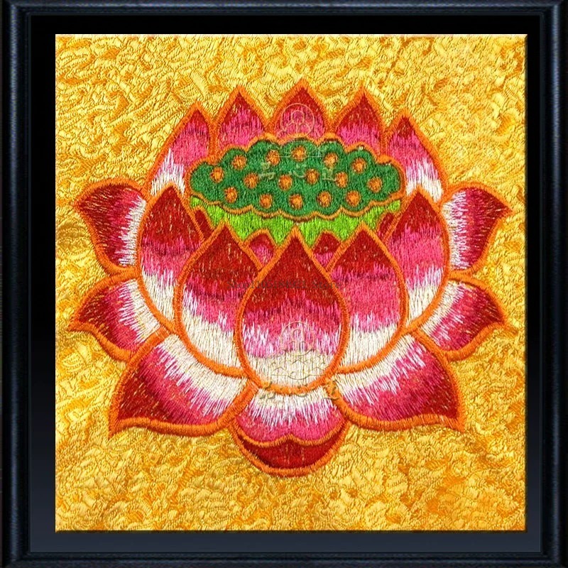 42CM 더블 자수 새틴 원단 연꽃 베르가못 수트라 커 - Embroidery Cloth 리뷰 및 가격