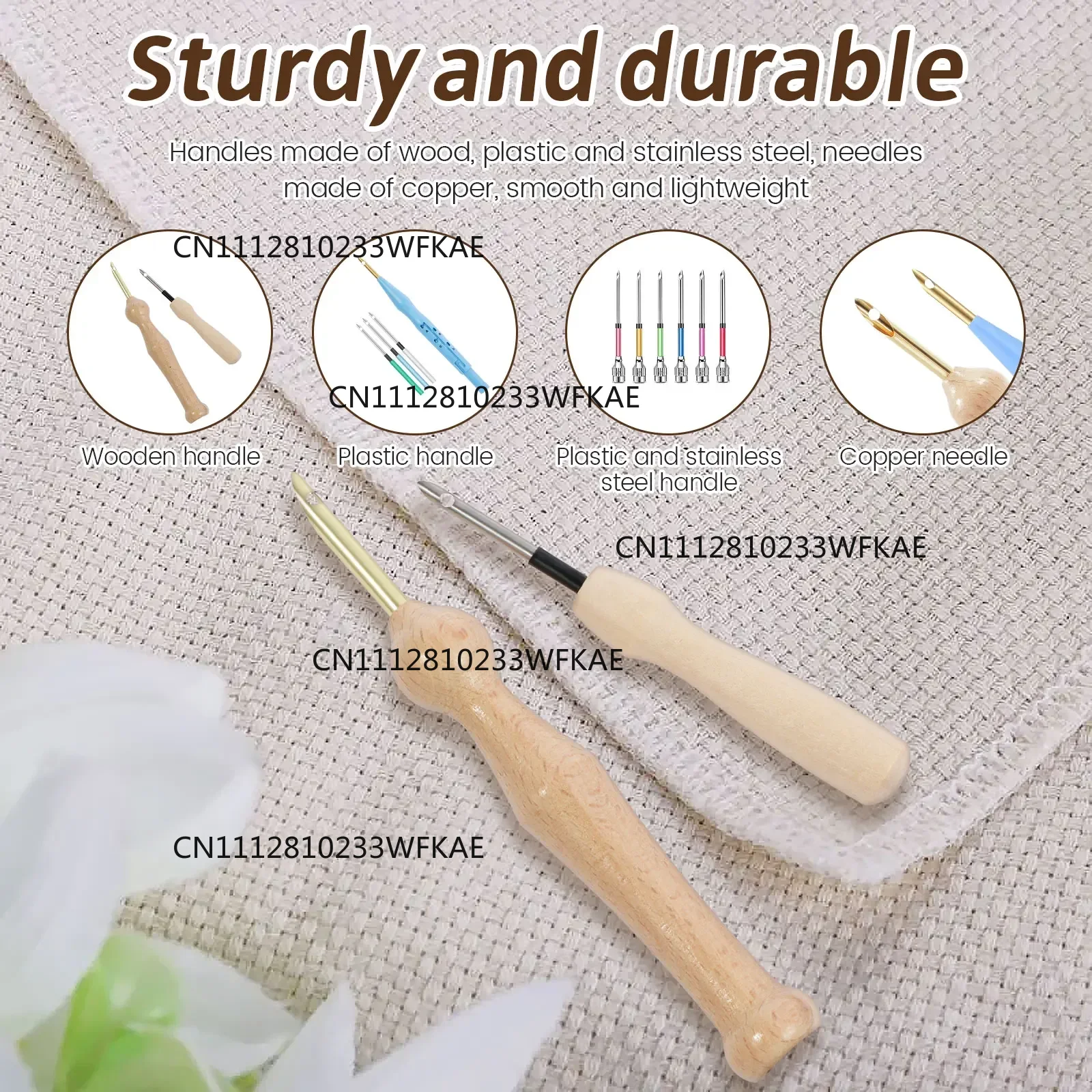 17개로 구성된 펀치 니들 자수 키트, 나무 재질의 실 - Embroidery Needle Pen 리뷰 및 가격