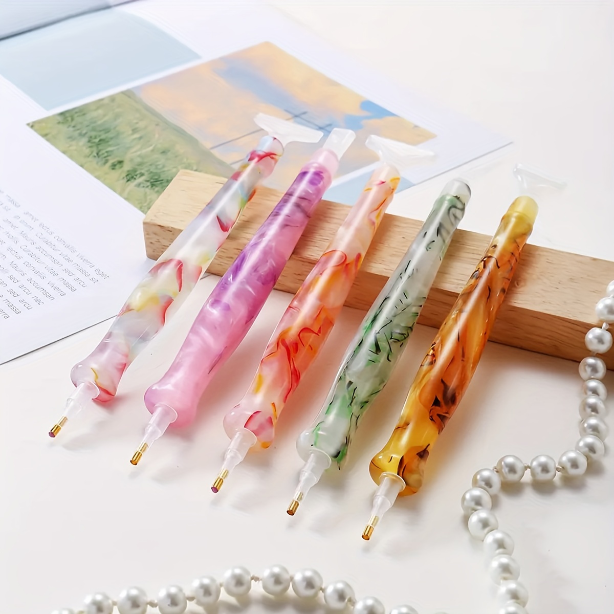 1개 랜덤 색상 레진 레트로 다이아몬드 페인팅 펜 교체 - Embroidery Needle Pen 리뷰 및 가격