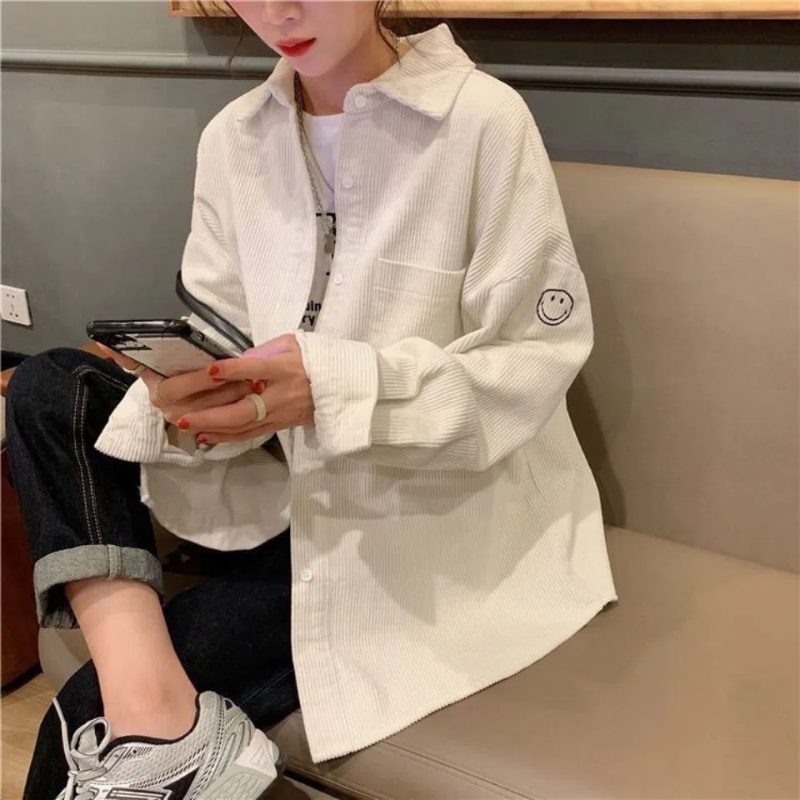 여성용 코듀로이 라펠 캐주얼 자수 상의, 디자인 감각  - Embroidery On Shirt 리뷰 및 가격