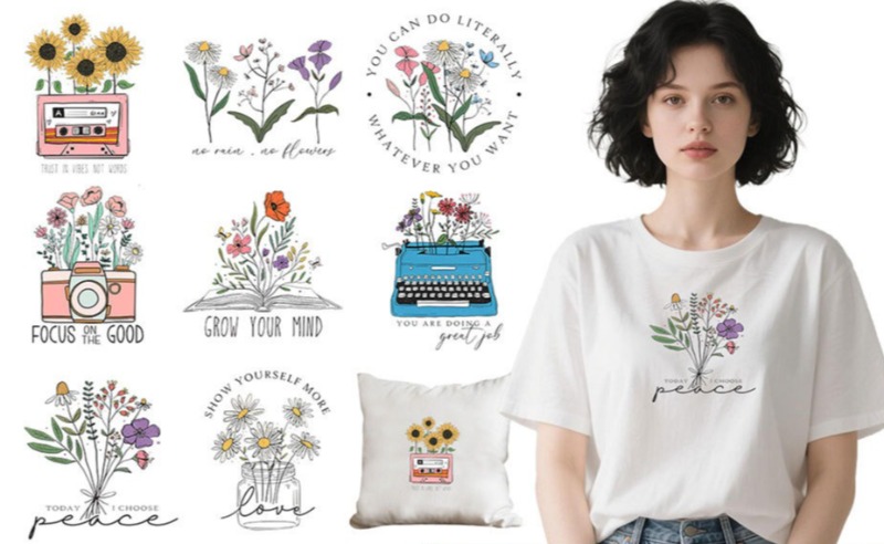 만화 꽃무늬 열전사 스티커 티셔츠 DIY 핸드메이드 자 - Embroidery On Shirt 리뷰 및 가격