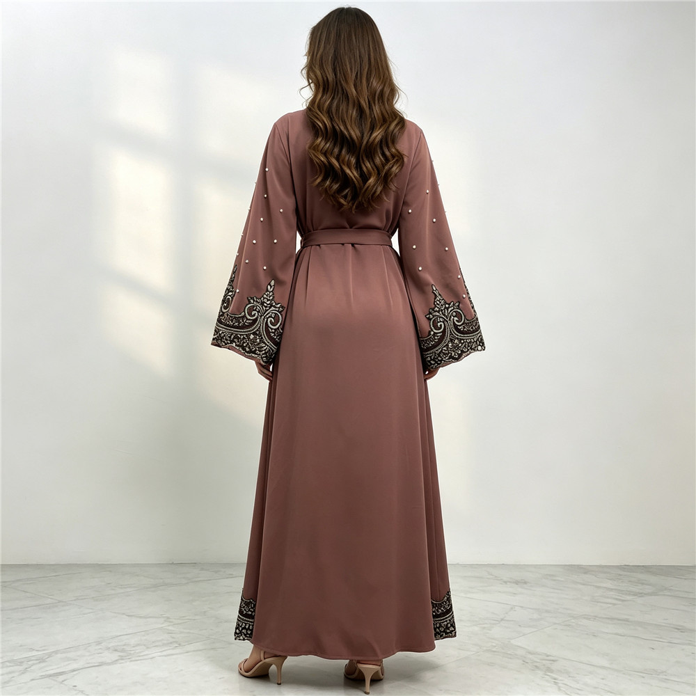 두바이 자수 비즈 장식 오픈 아바야 가디건 여성 무슬림 - Embroidery Kaftan 리뷰 및 가격