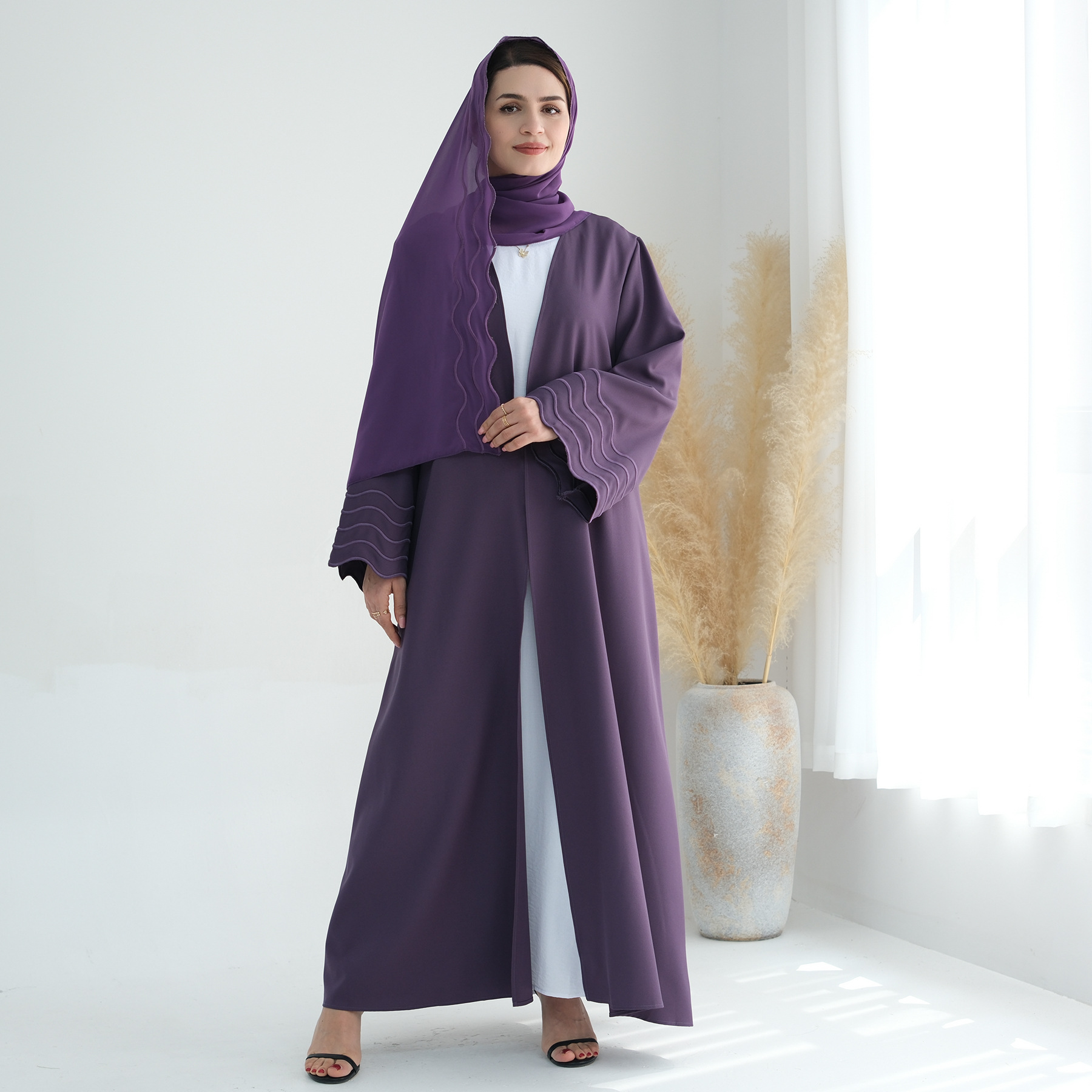 이드 자수 무슬림 여성 히잡 드레스 로브 두바이 아바야 - Embroidery Kaftan 리뷰 및 가격