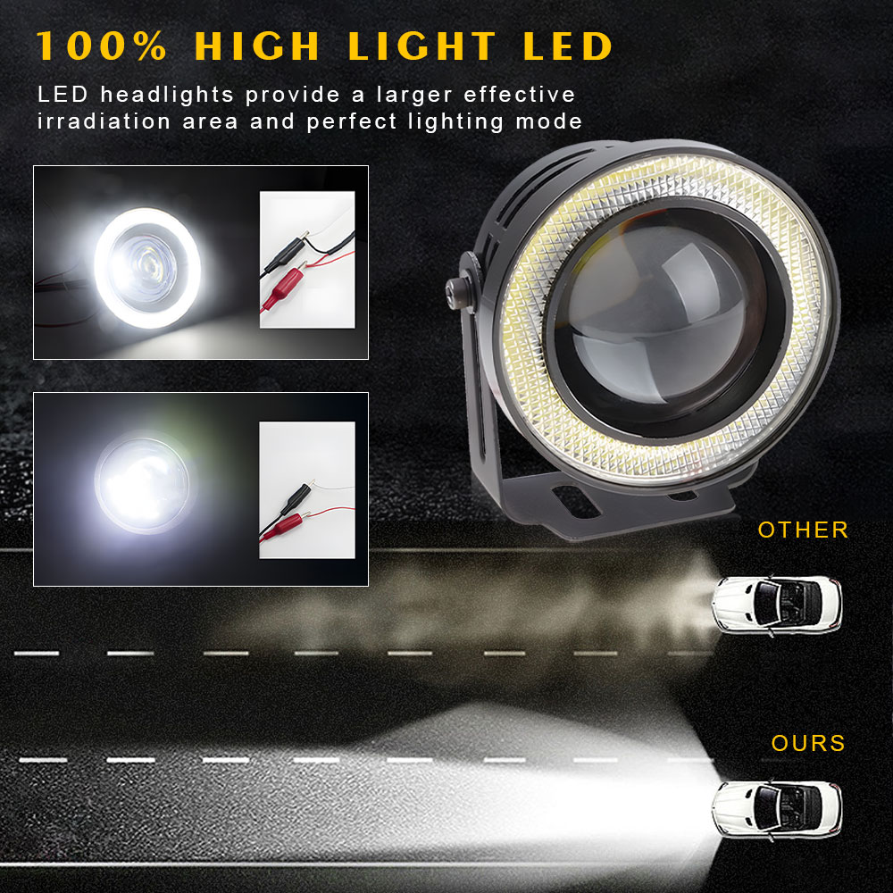 12V 천사 눈 자동차 LED 안개등 2.5 