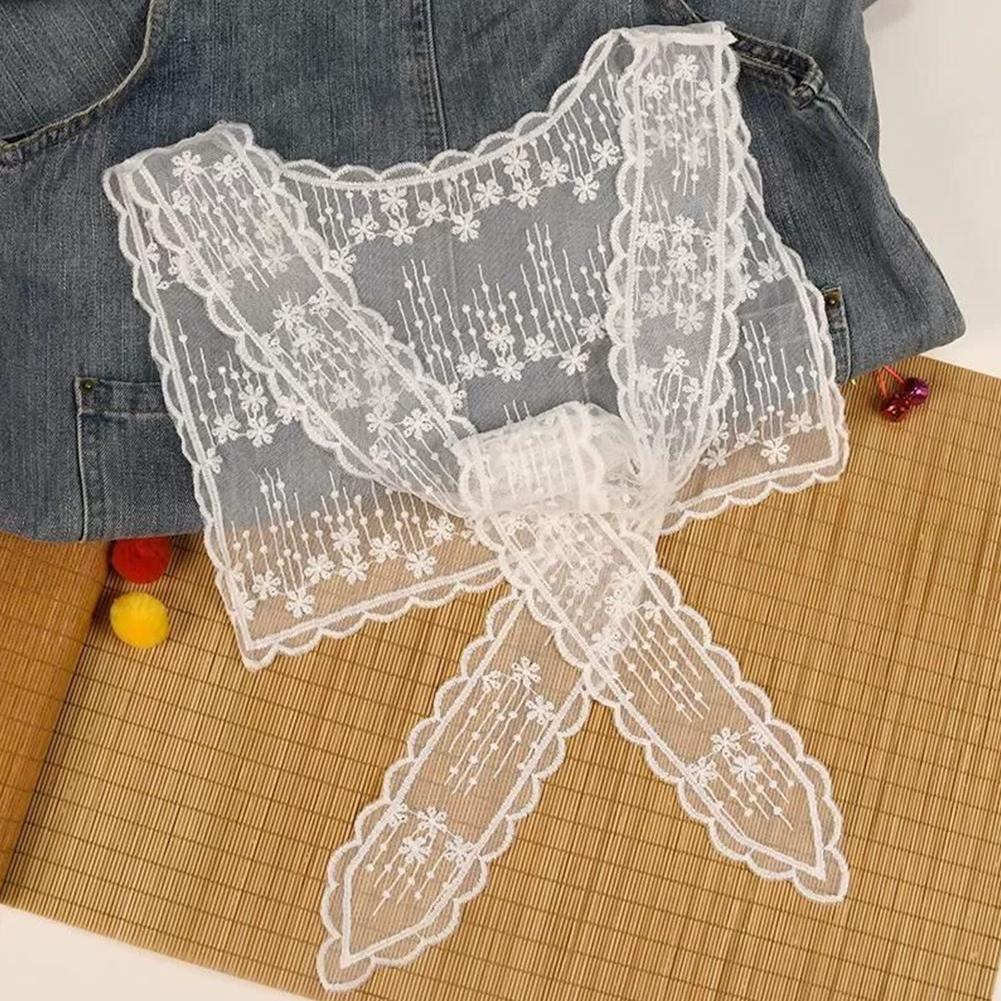 여성을위한 프랑스 레이스 숄 스카프 우아한 속이 빈 꽃 - Embroidery On Shirt 리뷰 및 가격