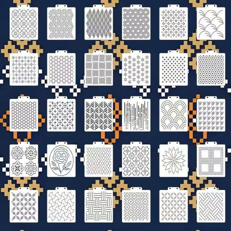 30Pcs 사시코 스텐실 세트, 플라스틱 기하학적 패턴 - Embroidery Quilting 리뷰 및 가격