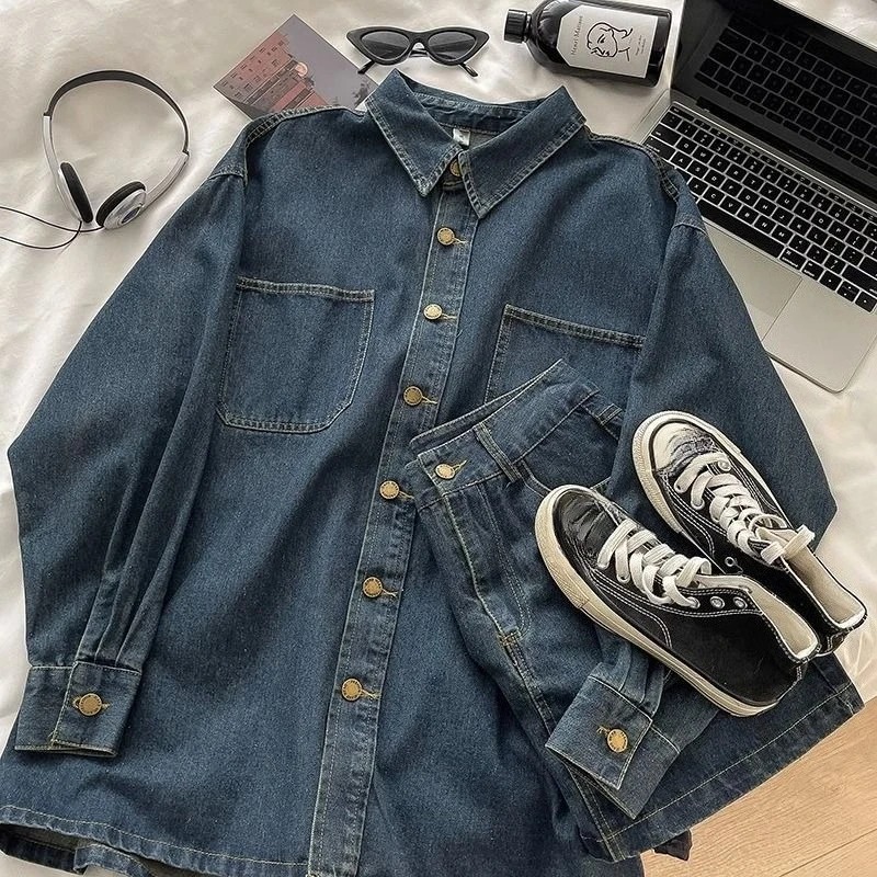 Y2K 데님 스커트 세트: 빈티지 일본 스타일 버튼 재 - Embroidery Style 리뷰 및 가격