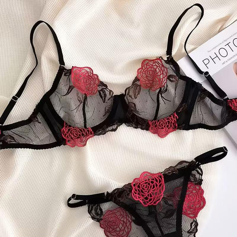 퓨어 디자이어 프렌치 란제리 세트 로즈 자수 미니마이저 - Embroidery In Australia 리뷰 및 가격