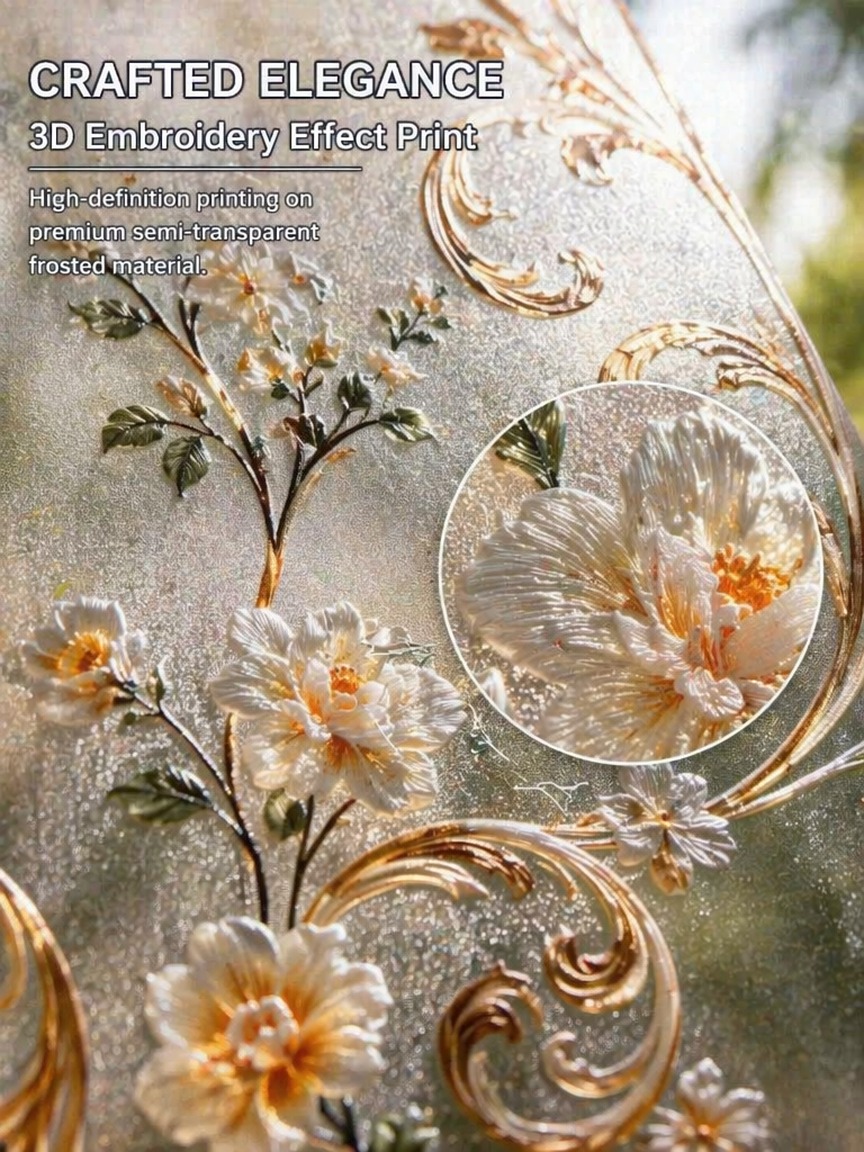 자수 패턴 반투명 프라이버시 윈도우 필름, 투명한 빛  - Embroidery Free Pattern 리뷰 및 가격