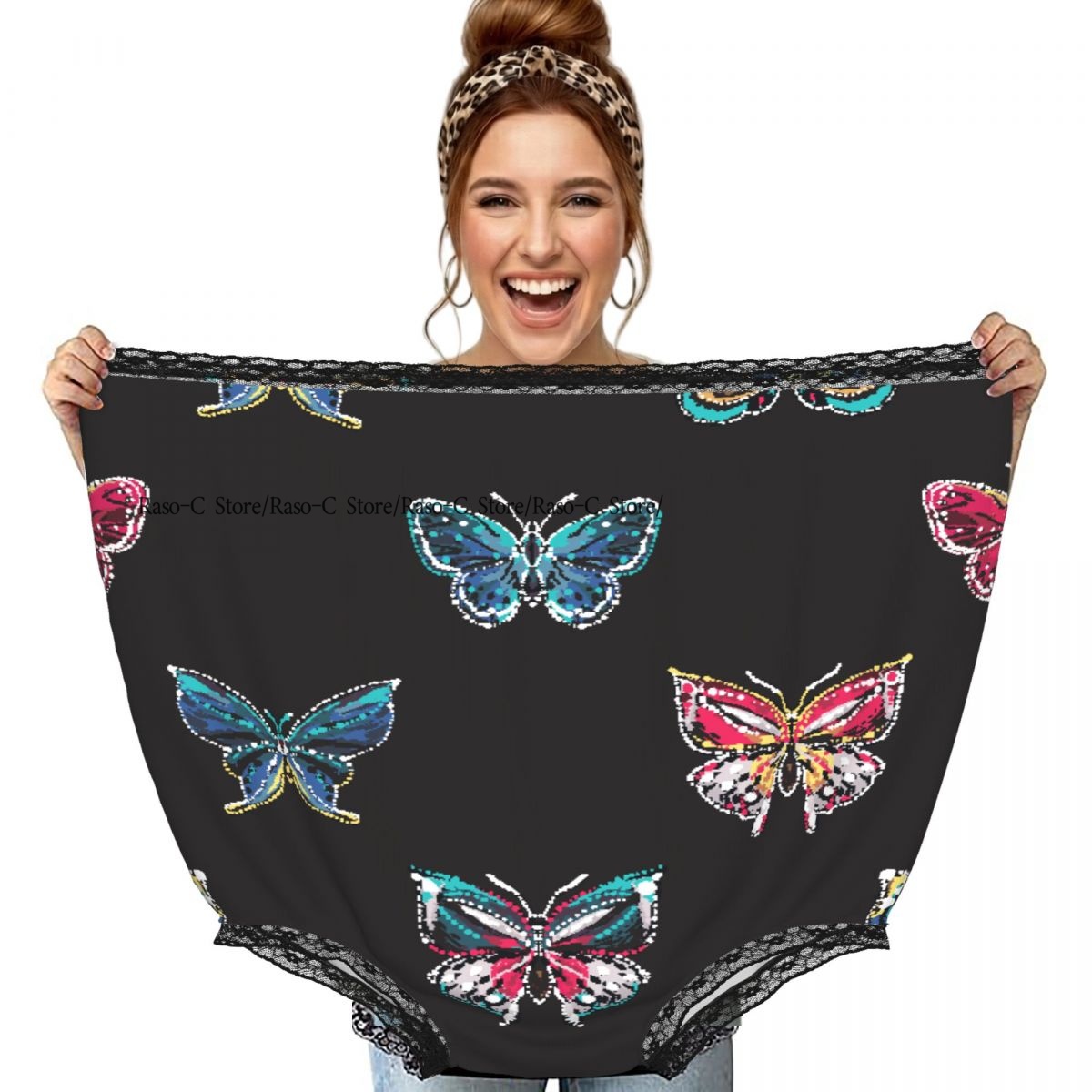 재미있는 할머니 속옷 자수와 라인스톤 열대 나비 장난  - Embroidery Underwear 리뷰 및 가격