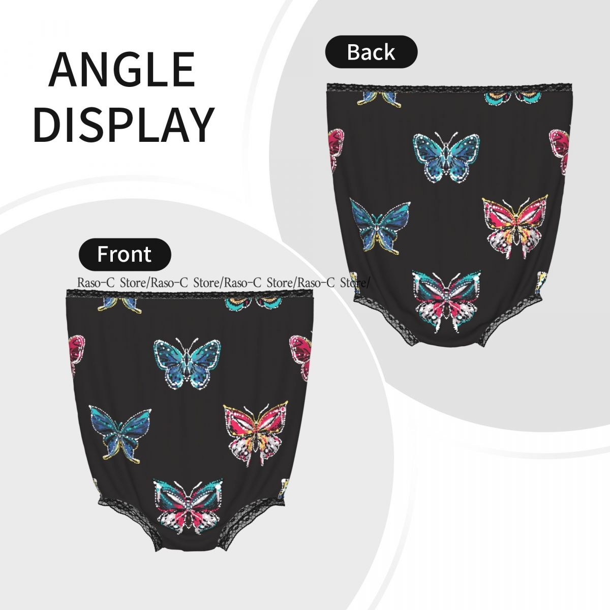 재미있는 할머니 속옷 자수와 라인스톤 열대 나비 장난  - Embroidery Underwear 리뷰 및 가격
