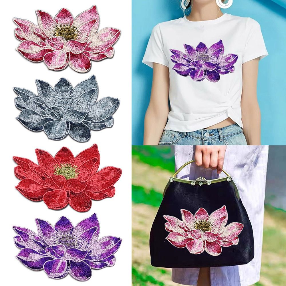 부드러운 연꽃 패치 자수 DIY 가방 아플리케, 의류  - Embroidery Abaya 리뷰 및 가격