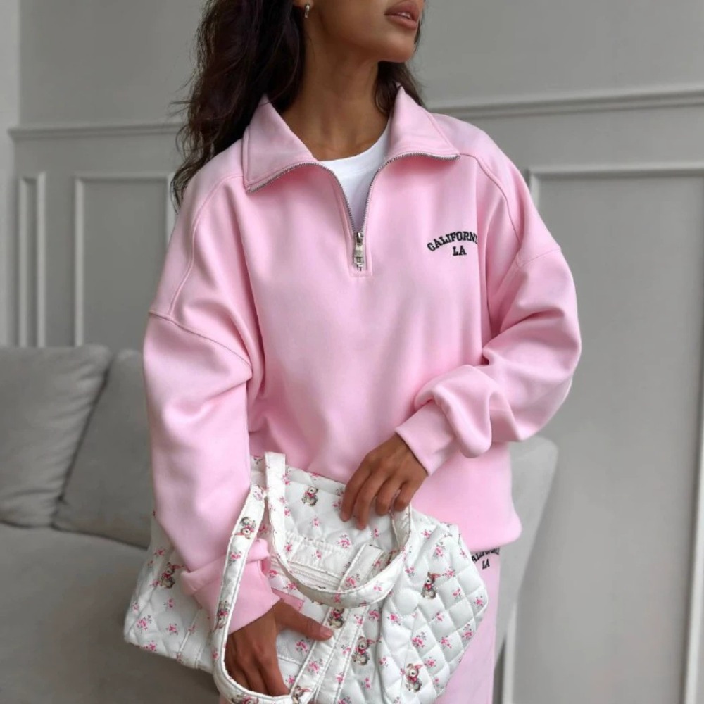 스포츠 스타일 레터 자수 후드티 스트레이트 팬츠 슈트  - Embroidery Style 리뷰 및 가격