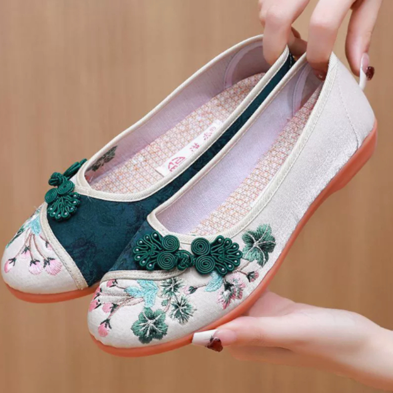 레트로 중국 스타일 여성 캔버스 신발 자수 전통 미끄럼 - Embroidery Style 리뷰 및 가격