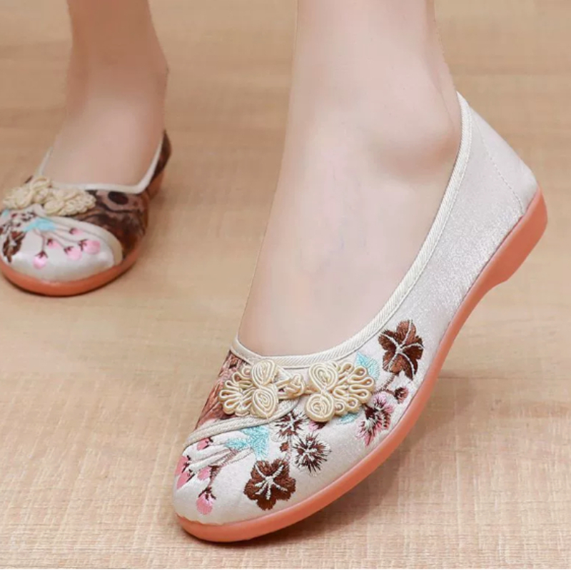 레트로 중국 스타일 여성 캔버스 신발 자수 전통 미끄럼 - Embroidery Style 리뷰 및 가격
