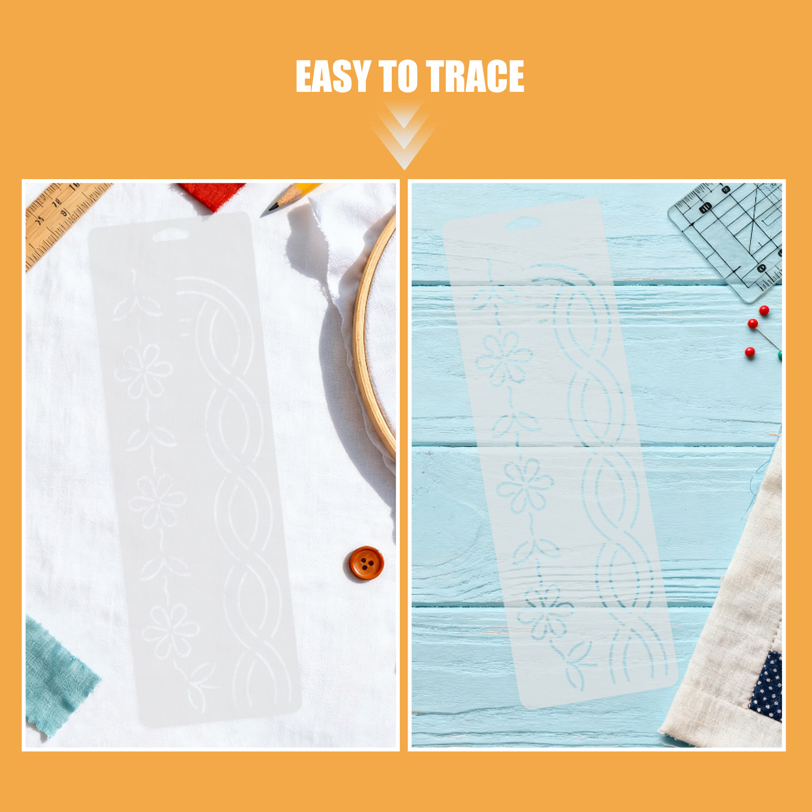 2개 세트의 코너 퀼트 스텐실, 수작업 퀼팅 패턴, 자 - Embroidery Quilting 리뷰 및 가격