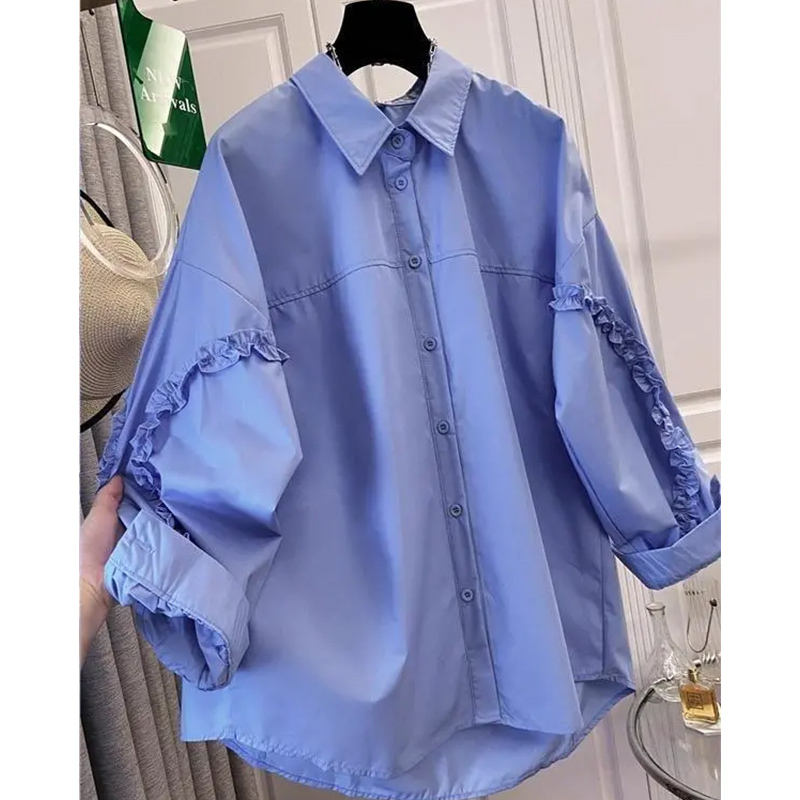 2025 가을 신상 심플하고 우아한 버튼 턴다운 칼라  - Embroidery On Shirt 리뷰 및 가격